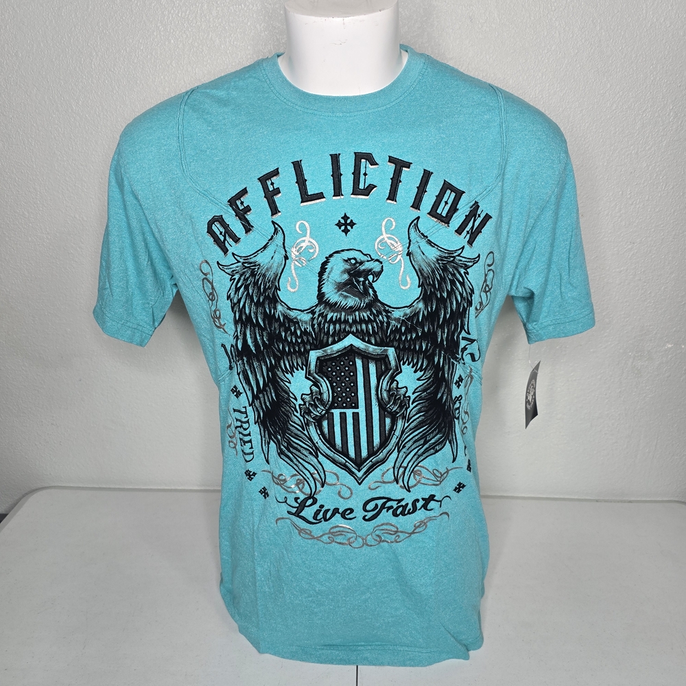 Affliction Turquoise Eagle Graphic Tee